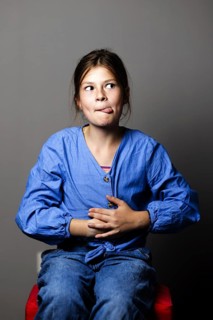 Girl, 8 years old, shows her emotions, Bonn, 04.10.2023