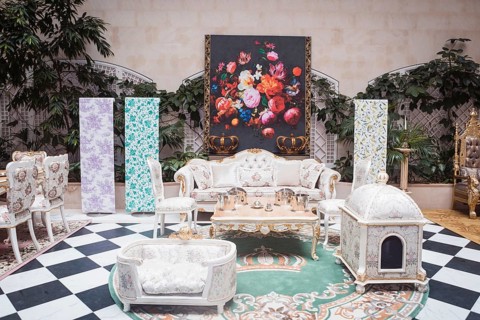 Furniture at the presentation of the furniture and homewear collection Pompöös Provence by star