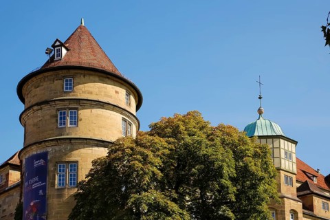 Old Palace Stuttgart from Schillerplatz, former moated palace, princely residence, 14th century