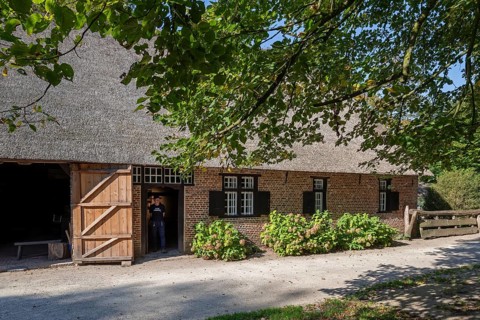 1730 farmhouse Uitschoolhoeve Oevel in the recreated Kempen, Campine village at open air museum