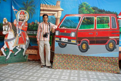 Photographer, photo studio, Ram Devra pilgrimage festival, Ramdevra, Pokaran, Rajasthan, North