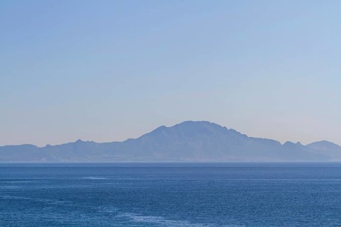 View from Gibraltar to the coast of Morocco