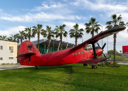 Red Nanchang Y-5, Chinese built Antonov An.2, former Albanian Air Force military plane, Tirana