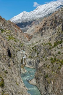 Massa Gorge, river, glacier, tourism, travel, Aletsch Glacier, Valais, Switzerland, Europe