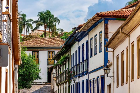 Street and colonial houses in the historic city of Diamantina in Minas Gerais, Diamantina, Minas