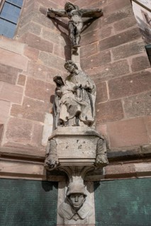 War memorial with Christ's cross at the Church of St Nicholas and St Ulrich, Kirchenberg 15,