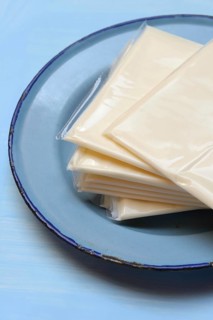 Processed cheese, processed cheese slices packed in plastic