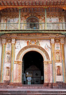 Facade of the Saint Peter the Apostle Church, Andahuaylillas, Cusco region, Quispicanchi province,