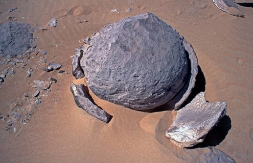 Silicified marble sphere, Libyan Desert, Egypt, Africa