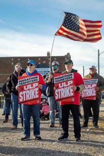 Detroit, Michigan USA, 9 November 2024, Members of the Teamsters Union are joined by members of the