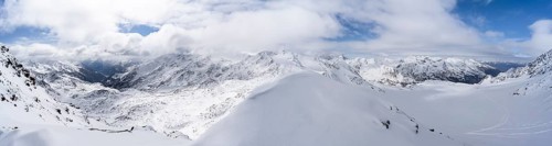 Mountain panorama, mountain peak Monte Cevedale, snow-covered mountain landscape, Ortler Alps,