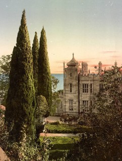 Vorontsov Palace in Alupka, Republic of Crimea, Ukraine, Russia, 1890, Historical, digitally