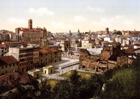 Ein Panorama vom Palatin, Rom, Italien / A panorama from the Palatine, Rome, Italy, Historic,