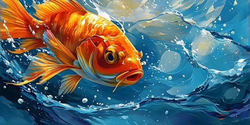 Illustration inspired by the fluid dynamics of a streamlined fish, AI generated