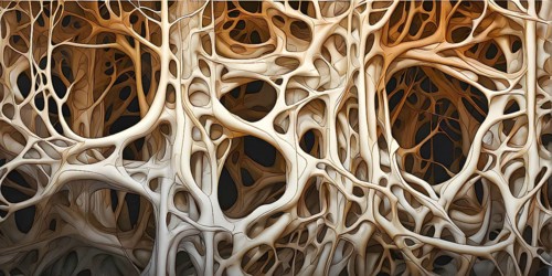 Abstract illustration depicting the branching patterns of tree roots representing natural