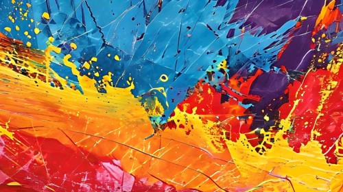 Pop art styled music album illustration featuring abstract crayon patterns and erratic lines in