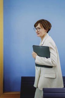 Bettina Stark-Watzinger (FDP), Federal Minister of Education and Research, recorded after a press