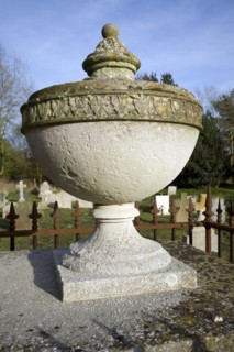 Georgian stone decorative grave urn, Shottisham, Suffolk, England, UK