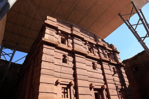 Lalibela, eastern group of rock-hewn churches, Bet Emmanuel, Emmanuel Church, Ethiopia, Africa