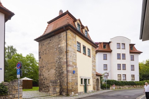 Powder tower on the city wall, Arnstadt, Thuringia, Germany, Europe