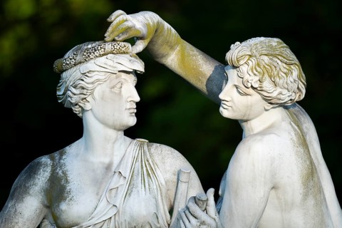 Sculpture of the charming nymphs, Natural History Museum Stuttgart, Rosenstein Castle, Rosenstein