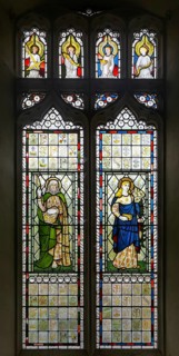 Stained glass window of Saint John (by William Morris) and Saint Mary (by Edward Burne-Jones) c