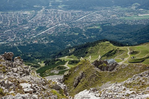 View of Innsbruck from the Hafelekar, Innsbruck North Chain of the Alps, Alpine landscape,