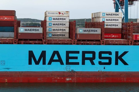Container, container ship Mette Maersk, Maersk Line, harbour, Gothenburg, Sweden, Europahiff,