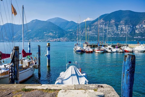 Marina on Lake Iseo, Iseo, Lombardy, Italy, Europe