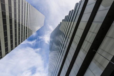 Modern architecture, high-rise buildings, Roche Towers, architects Herzog and de Meuron, Basel,