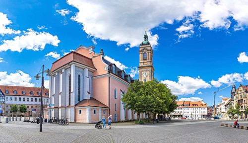 St George's Church on the market square in Eisenach, Thuringia, Germany, Europe