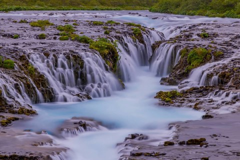 Bruarfoss, blue water, waterfall, Iceland, Europe