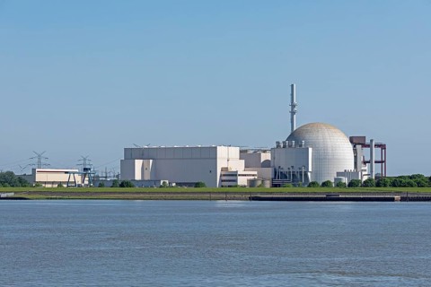 Brokdorf nuclear power plant, Elbe, Schleswig-Holstein, Germany, Europe