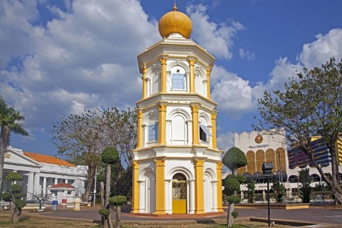 Balai Nobat, Hall of drums, 3-tiered octagonal tower housing the royal musical instruments in the