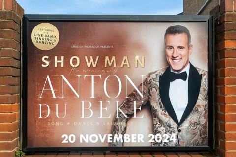 Poster advertising Anton Du Beke 'Showman' event performance 20 November 2024, Ipswich, Suffolk,