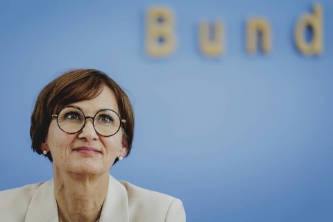Bettina Stark-Watzinger (FDP), Federal Minister of Education and Research, at a press conference on