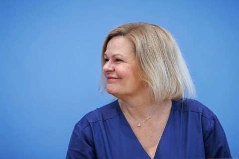 Nancy Faeser, Federal Minister of the Interior and Home Affairs, recorded during the Federal Press
