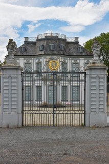 Falkenlust Hunting Lodge, west façade, UNESCO World Heritage Site, Brühl, North Rhine-Westphalia,