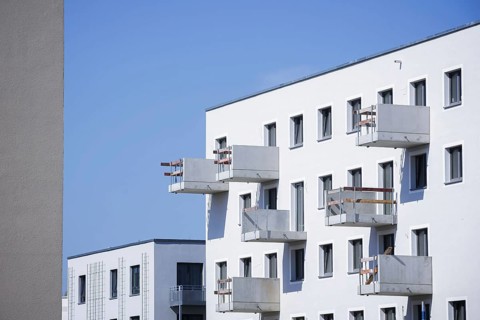Symbolic photo on the subject of new housing construction. Buckower Felder neighbourhood on the