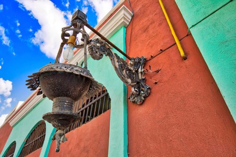 Mexico, Mazatlan, Colorful old city streets in historic city center, Central America