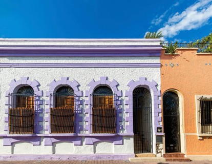 Mexico, Mazatlan, Colorful old city streets in historic city center, Central America