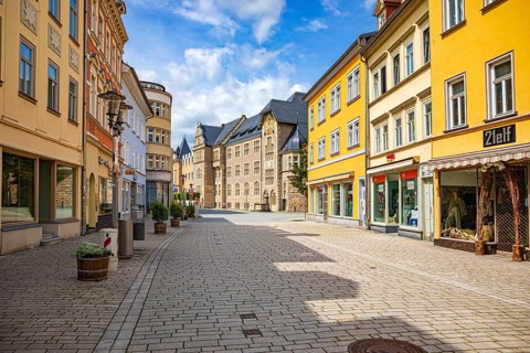 Marktstraße in Rudolstadt, Thuringia, Germany, Europe