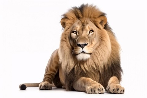 Lion on white background. KI generiert, generiert, AI generated