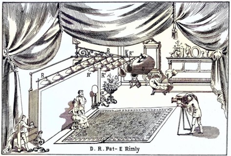 Photographer's studio equipped with arc lamps. From The Philosopher's Stone, Leipzig, c. 1895,
