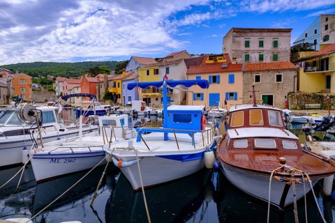 Rovenska harbour, Veli Losinj, near Mali Losinj, island of Losinj, Kvarner Gulf Bay, Croatia,