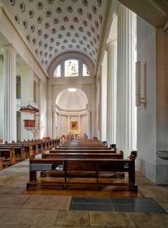 Catholic castle church and parish church of St Mary, interior view, Köthen, Saxony-Anhalt, Germany,