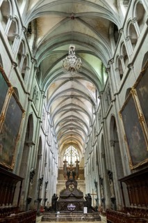 Saint-Antoine l'Abbaye labeled Les Plus Beaux Villages de France. Interior of the Abbey Church