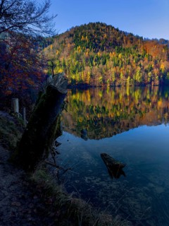 Autumn atmosphere at Hechtsee lake near Kufstein, Tyrol, Austria, Europe