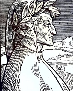 Dante Alighieri (1265-1321), Italian poet. Woodcut portrait published in 1521, probably from a