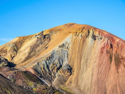 Colorful rhyolite mountain Brennisteinsalda, Landmannalaugar, Fjallabak Nature Reserve, Iceland,